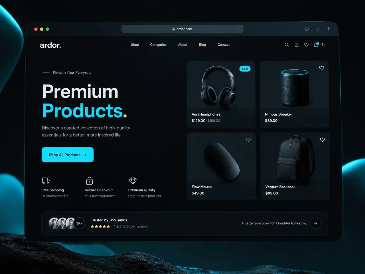 Example online store interface